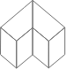 An icon of a cube in black color with no background